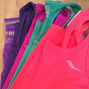 Nike Dri Fit & Saucony Run Dry Athletic Tops